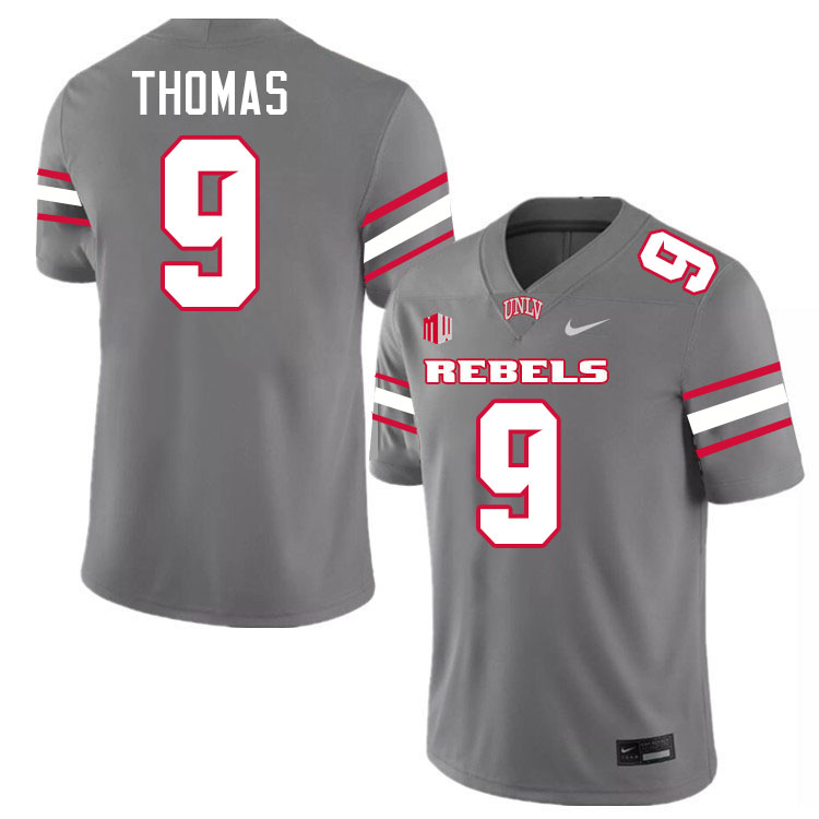 UNLV Rebels #9 Jai'Den Thomas Jersey Football College Uniforms,Apparels-Grey